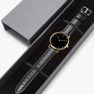 164. Hot Selling Ultra-Thin Leather Strap Quartz Watch (Rose Gold With Indicators) - mo.be