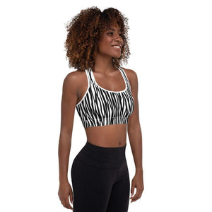 zebra print padded sports bra - mo.be