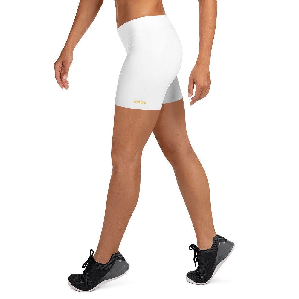 mo.be.fit women's white shorts - mo.be