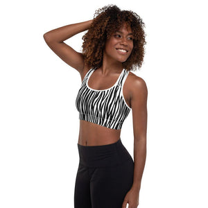 zebra print padded sports bra - mo.be