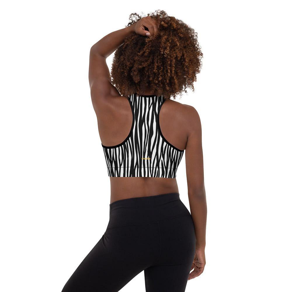 zebra print padded sports bra - mo.be