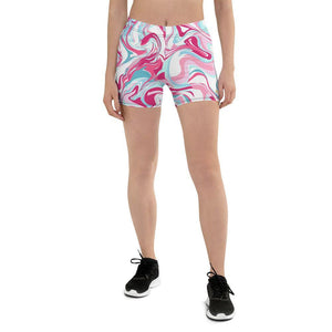 women's pink marble shorts - mo.be