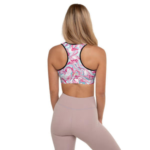 marble pink padded sports bra - mo.be