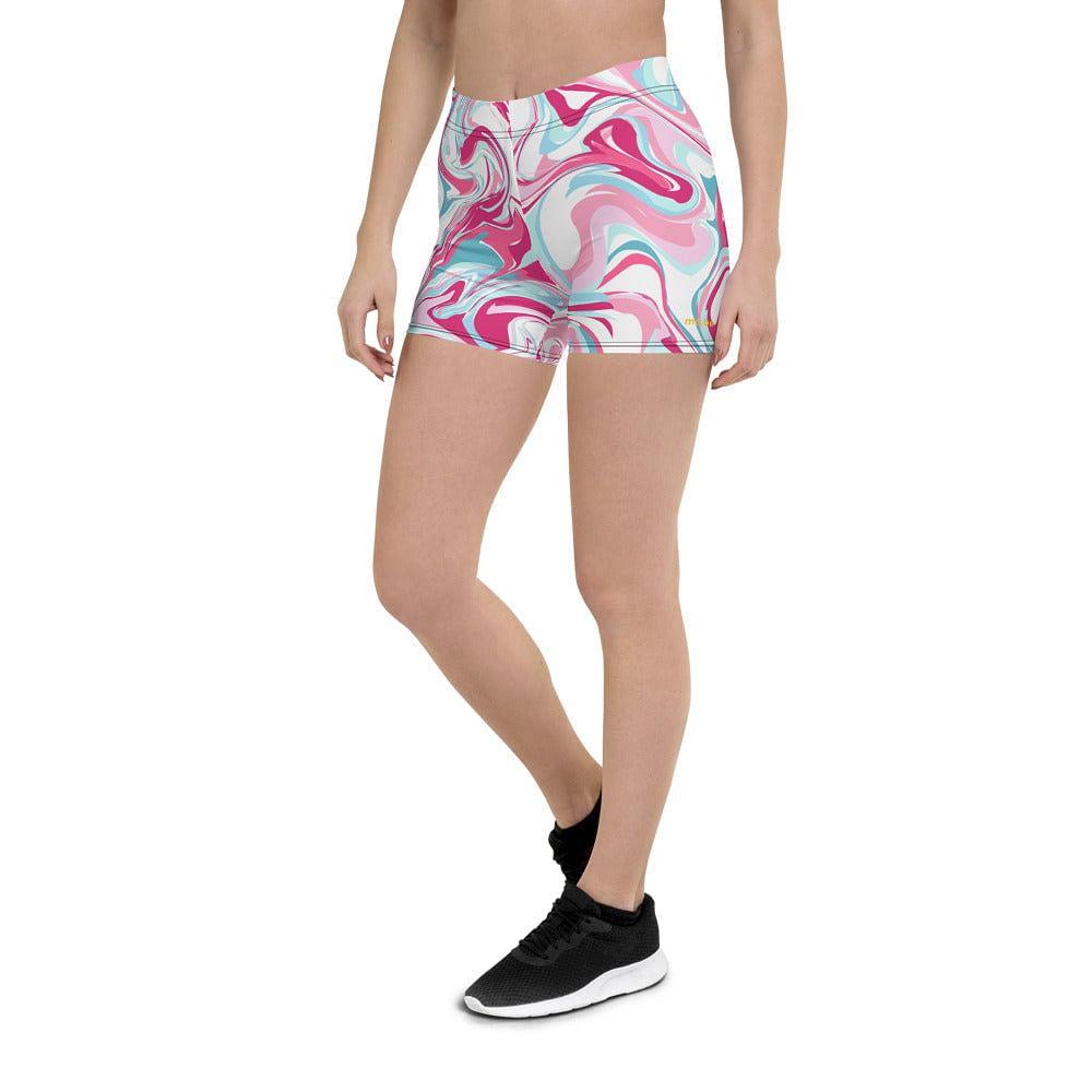 women's pink marble shorts - mo.be